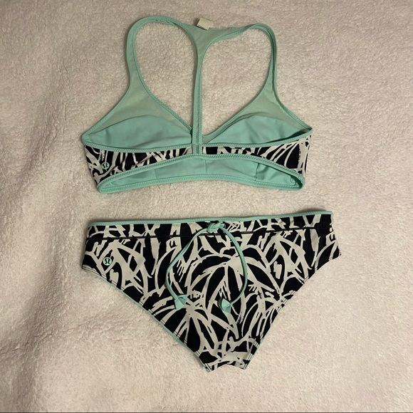 Lululemon Mint and Black Salty Swim Bikini Top - like new - Picture 6 of 7